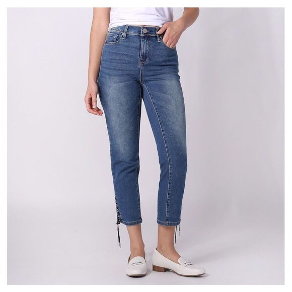 DG2 by Diane Gilman Denim - DG2 by Diane Gilman Laced Hem Skinny Jeans size 0 NWT